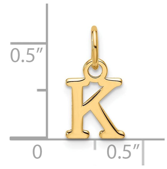 14K Yellow Gold Cut out Letter K Initial Pendant