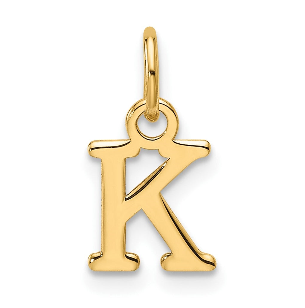 14K Yellow Gold Cut out Letter K Initial Pendant