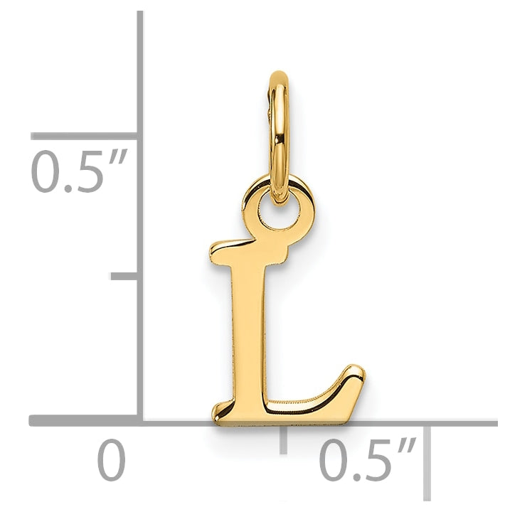 14K Yellow Gold Cut out Letter L Initial Pendant