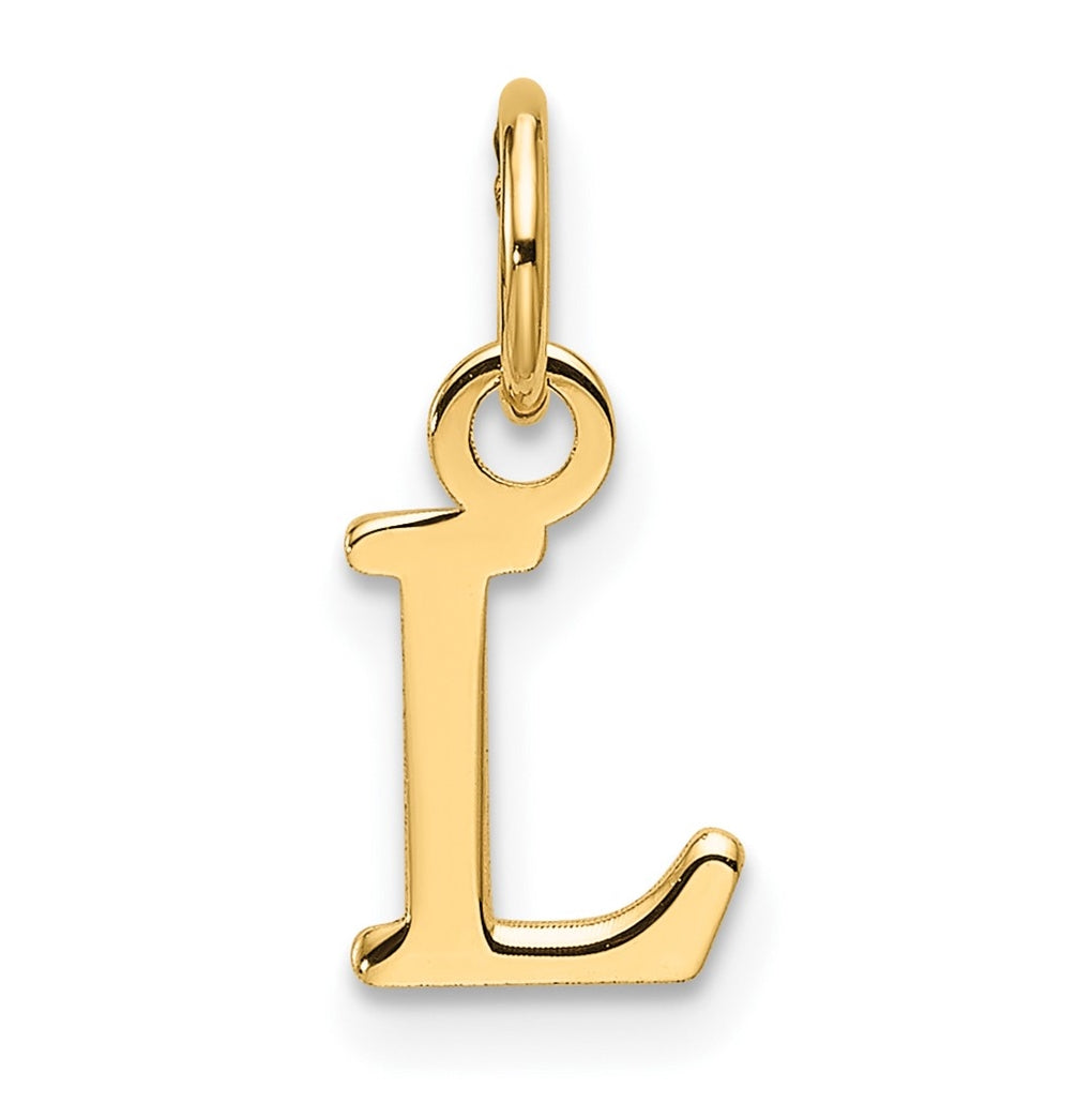 14K Yellow Gold Cut out Letter L Initial Pendant