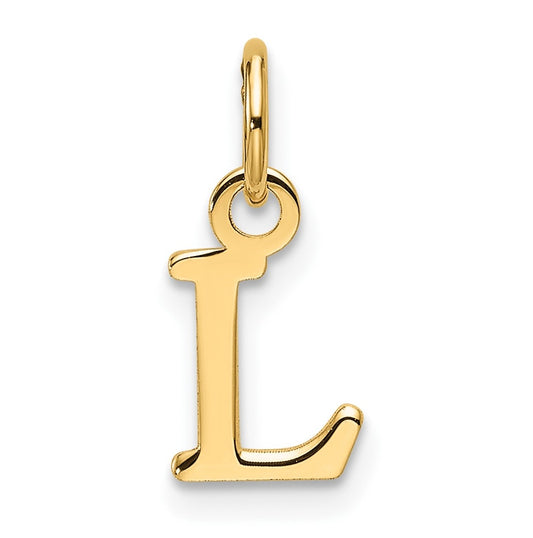 14K Yellow Gold Cut out Letter L Initial Pendant