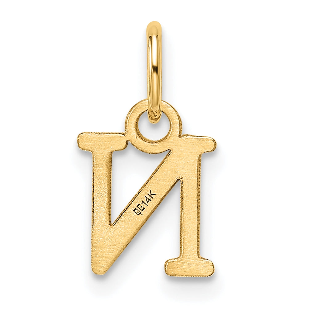 14K Yellow Gold Cut out Letter N Initial Pendant