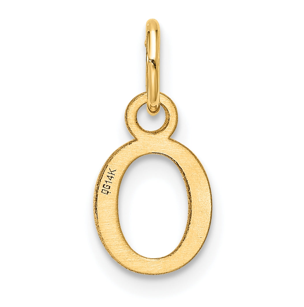 14K Yellow Gold Cut out Letter O Initial Pendant