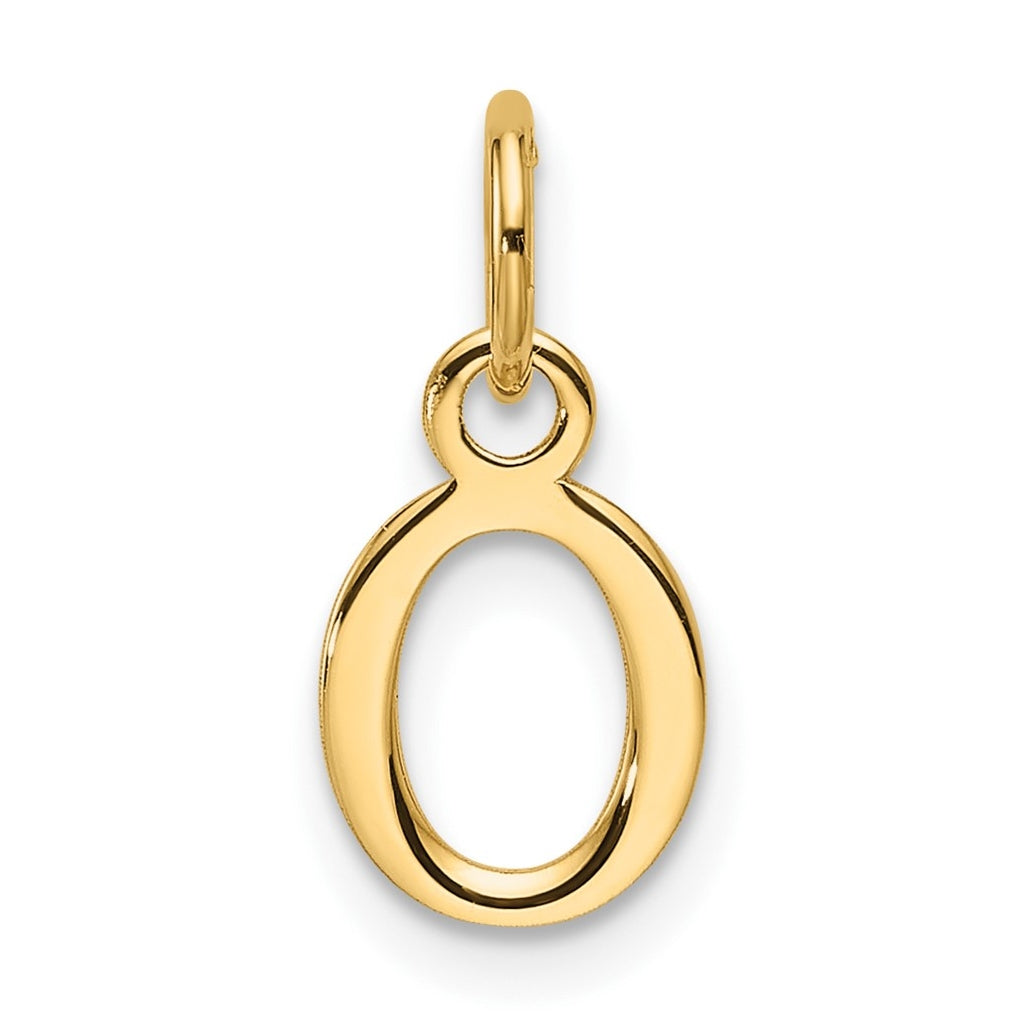 14K Yellow Gold Cut out Letter O Initial Pendant