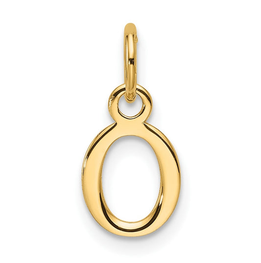 14K Yellow Gold Cut out Letter O Initial Pendant