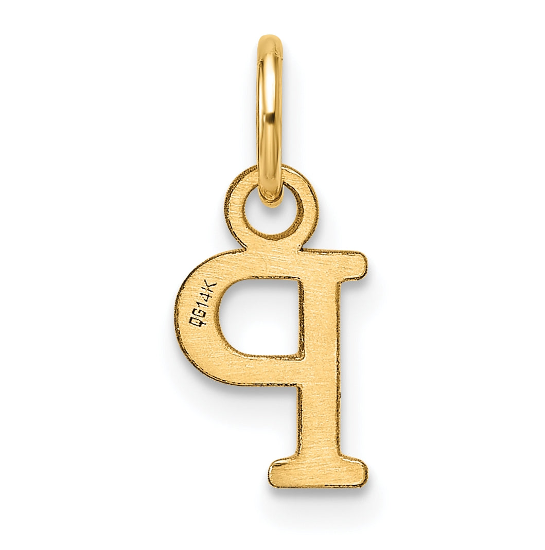 14K Yellow Gold Cut out Letter P Initial Pendant