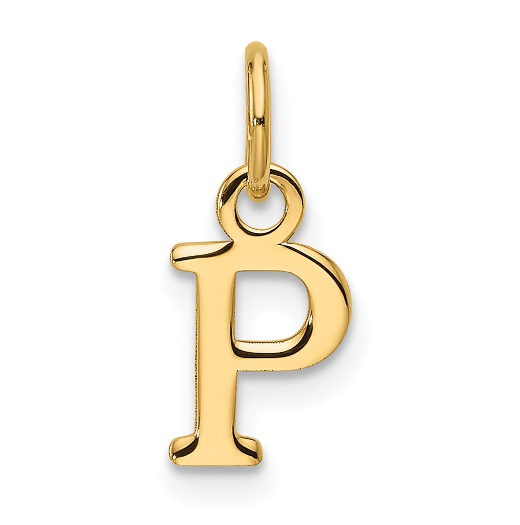 14K Yellow Gold Cut out Letter P Initial Pendant