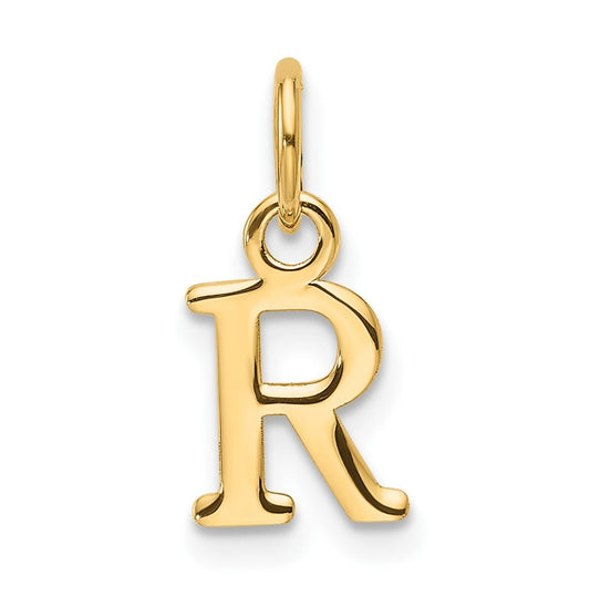 14K Yellow Gold Cut out Letter R Initial Pendant