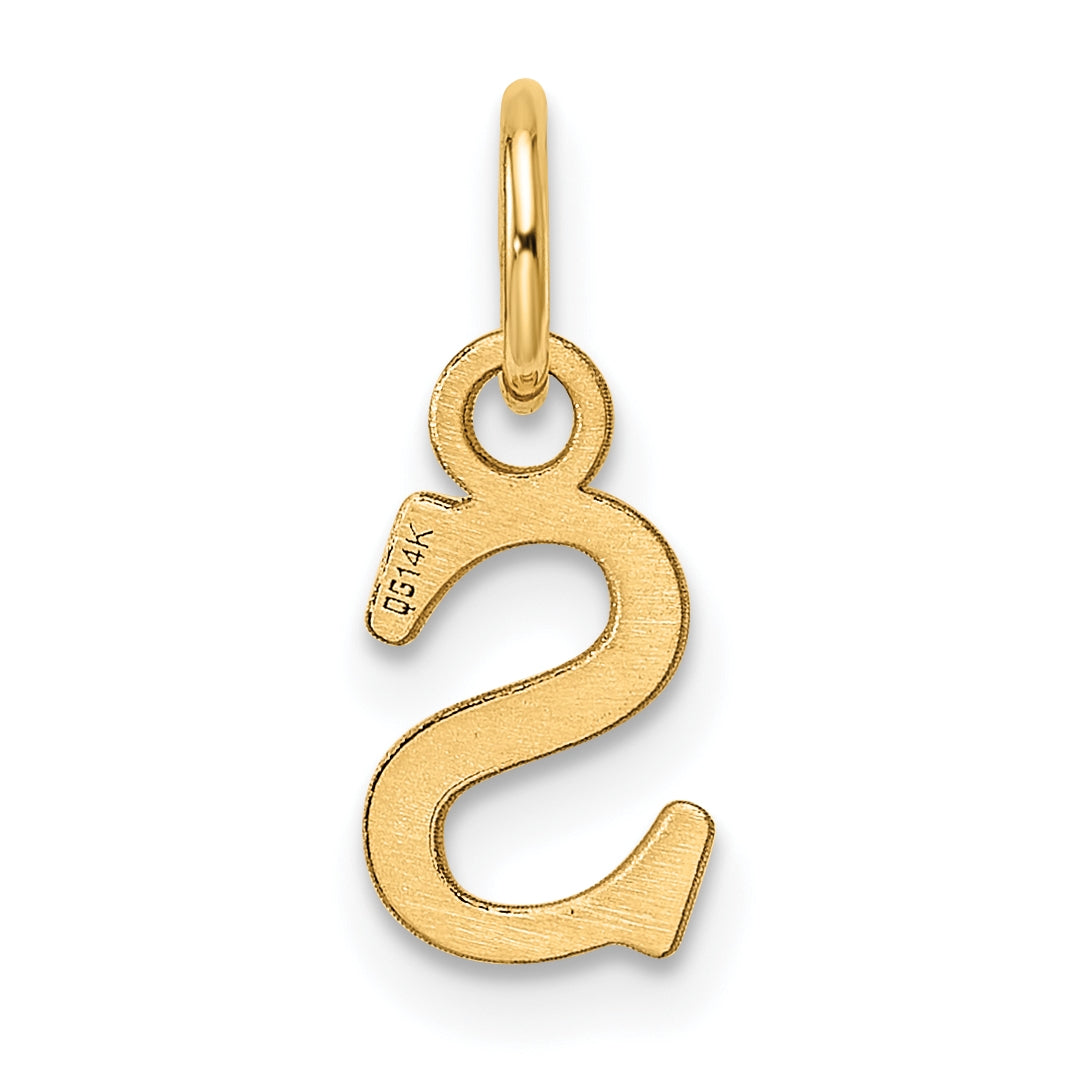 14K Yellow Gold Cut out Letter S Initial Pendant