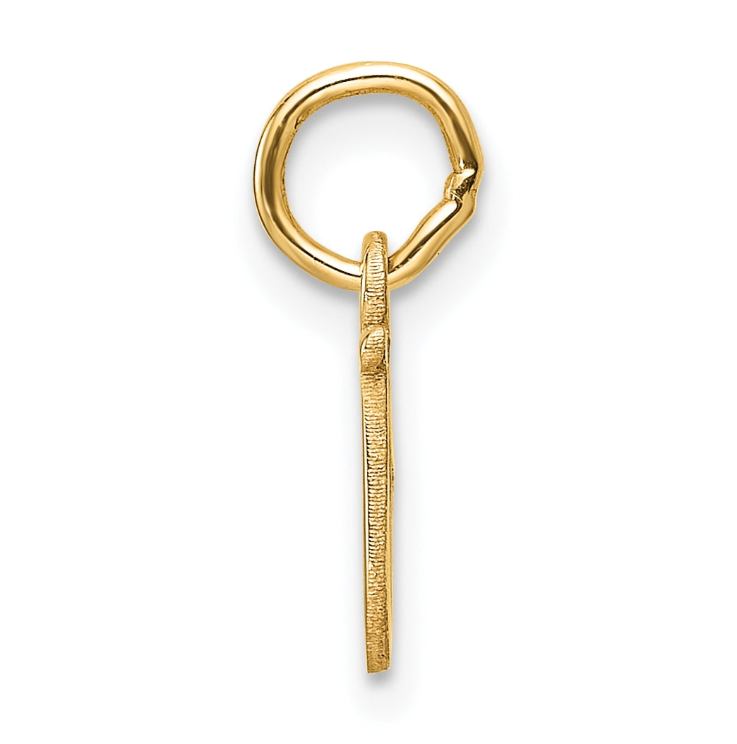 14K Yellow Gold Cut out Letter U Initial Pendant