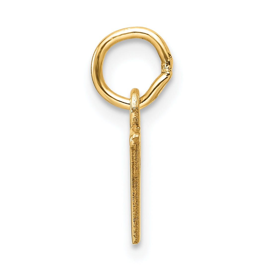 14K Yellow Gold Cut out Letter V Initial Pendant