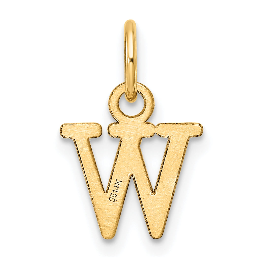 14K Yellow Gold Cut out Letter W Initial Pendant