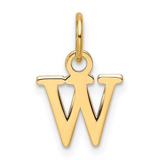 14K Yellow Gold Cut out Letter W Initial Pendant