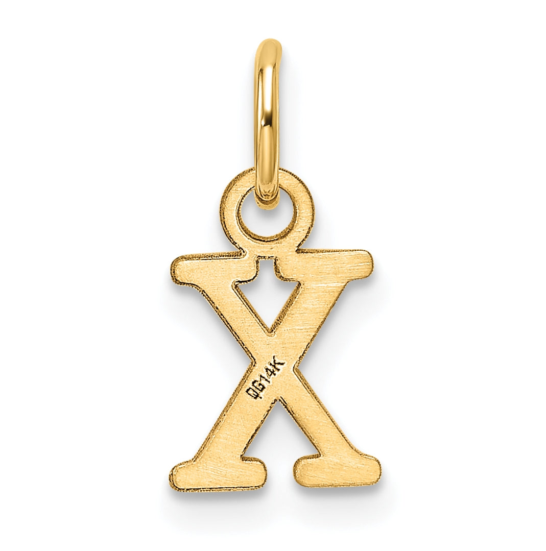 14K Yellow Gold Cut out Letter X Initial Pendant