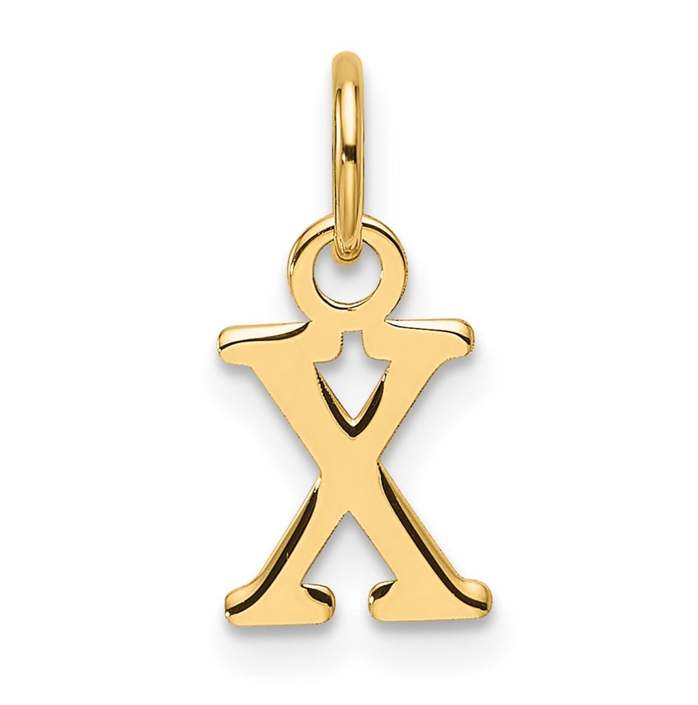 14K Yellow Gold Cut out Letter X Initial Pendant