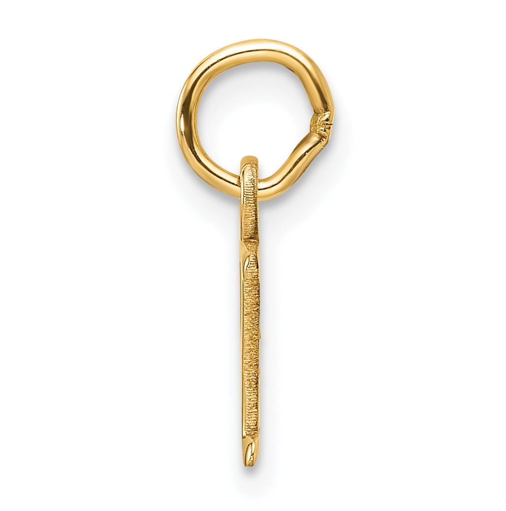 14K Yellow Gold Cut out Letter Y Initial Pendant