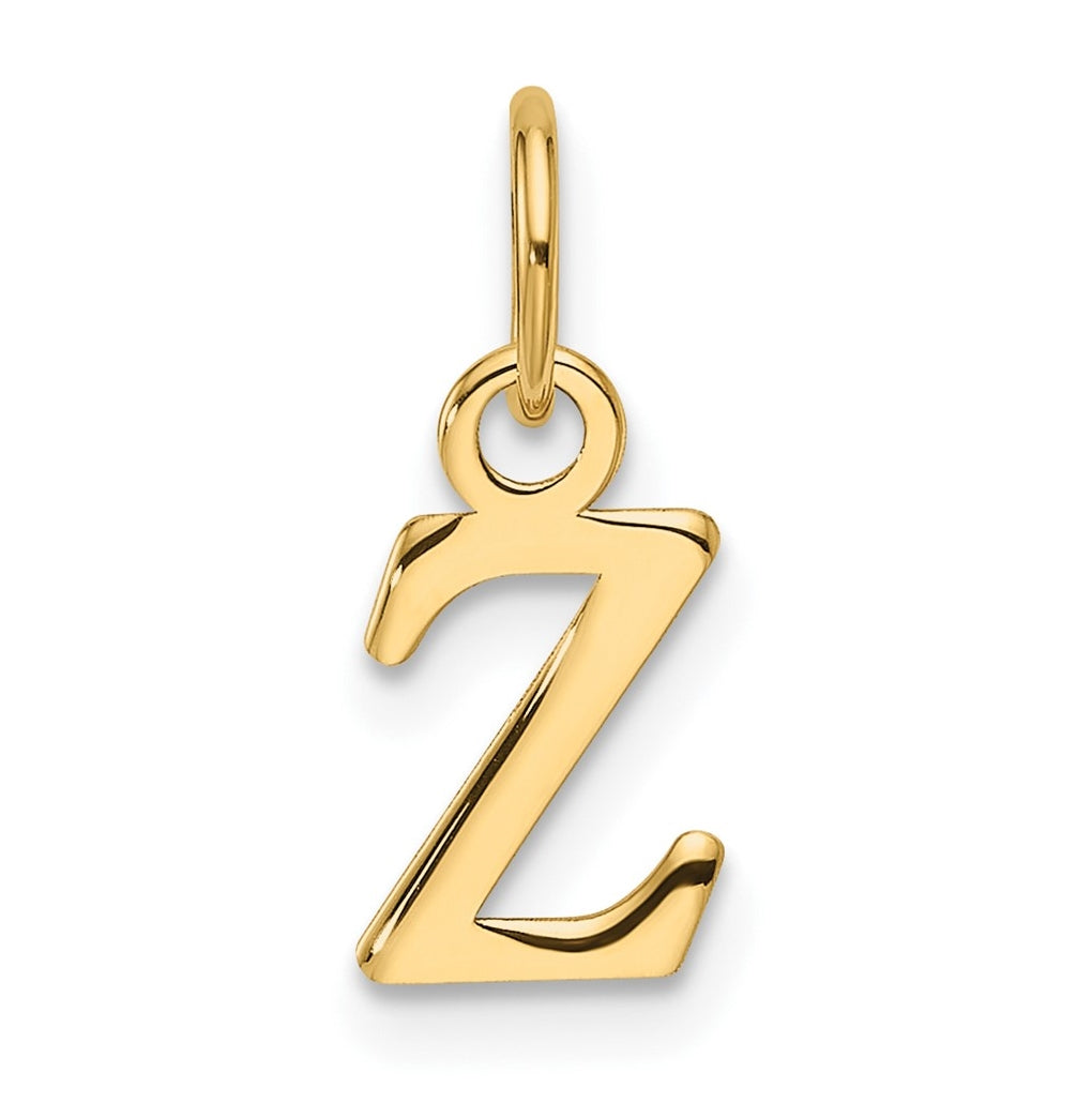 14K Yellow Gold Cut out Letter Z Initial Pendant