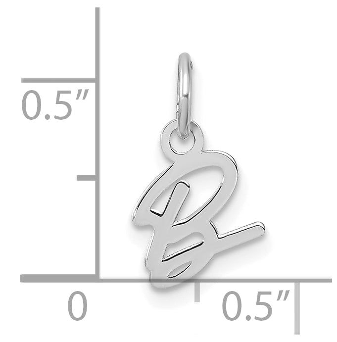 14K White Gold Uppercase Letter B Initial Charm