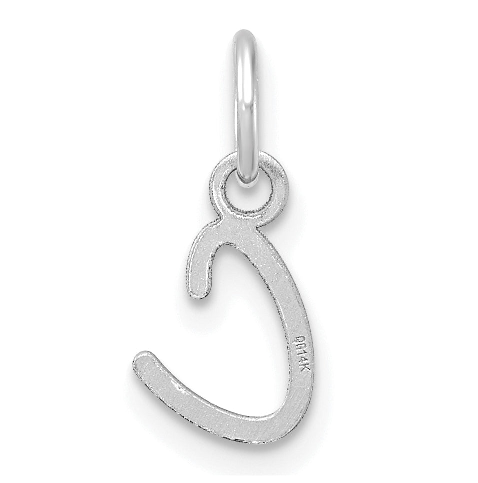 14K White Gold Uppercase Letter C Initial Charm