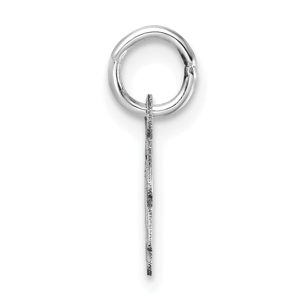 14K White Gold Uppercase Letter D Initial Charm