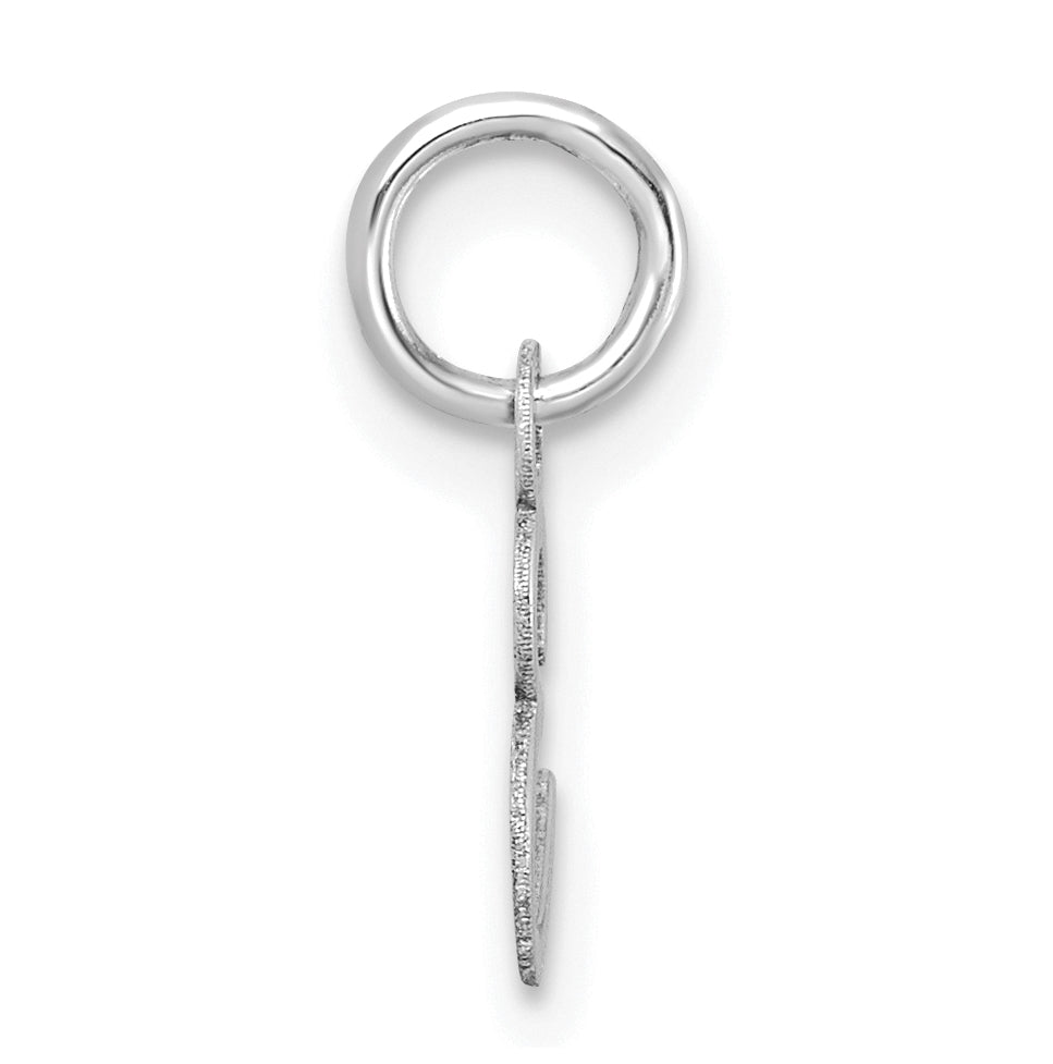 14K White Gold Uppercase Letter E Initial Charm