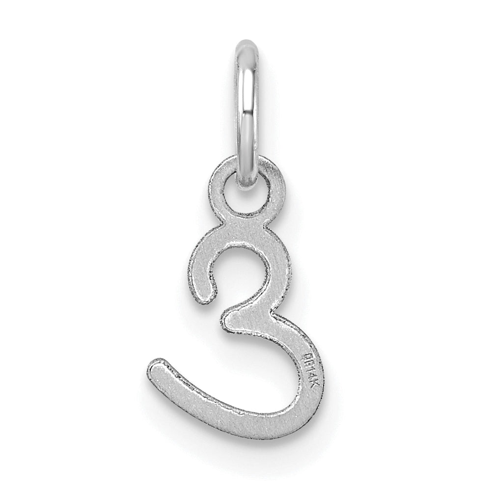 14K White Gold Uppercase Letter E Initial Charm