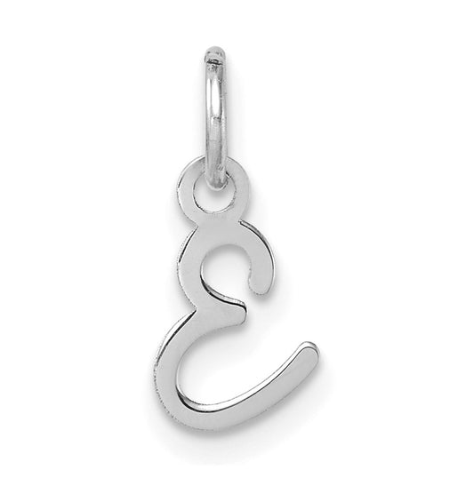 14K White Gold Uppercase Letter E Initial Charm