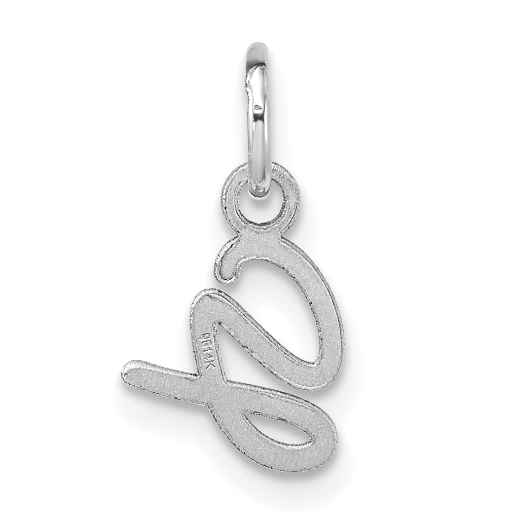 14K White Gold Uppercase Letter G Initial Charm