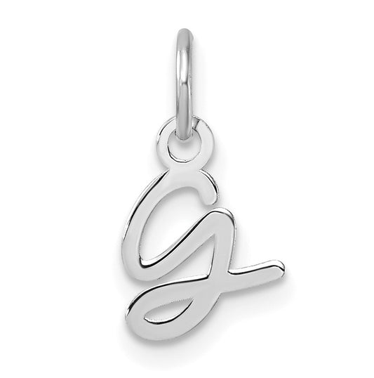 14K White Gold Uppercase Letter G Initial Charm