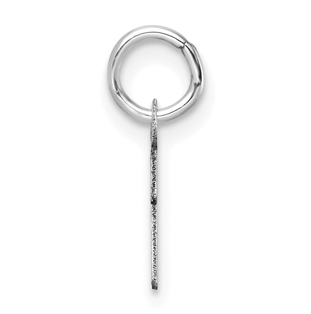 14K White Gold Uppercase Letter I Initial Charm