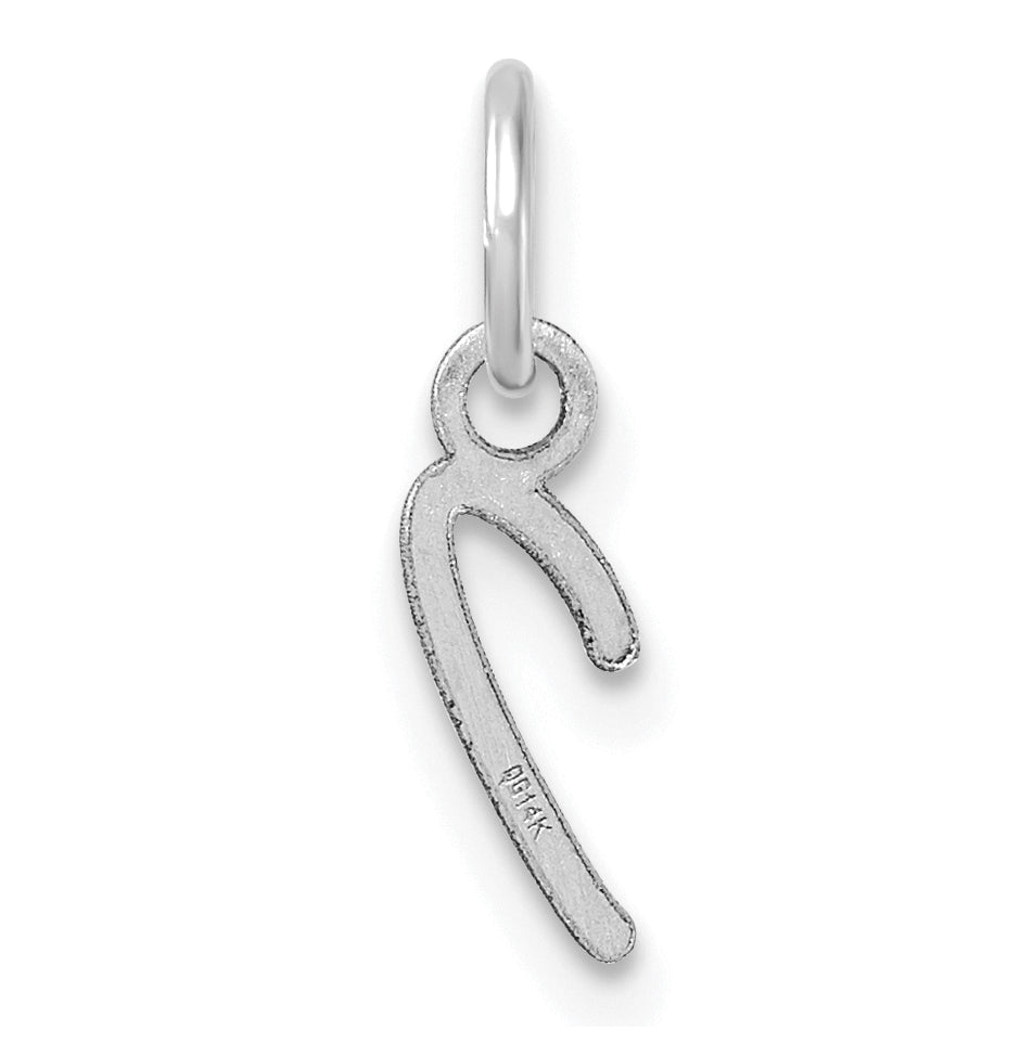 14K White Gold Uppercase Letter I Initial Charm