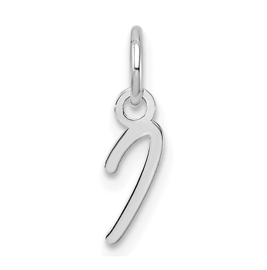 14K White Gold Uppercase Letter I Initial Charm