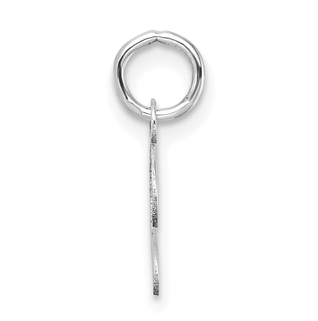 14K White Gold Uppercase Letter J Initial Charm