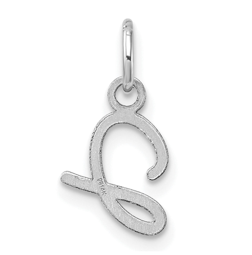 14K White Gold Uppercase Letter J Initial Charm