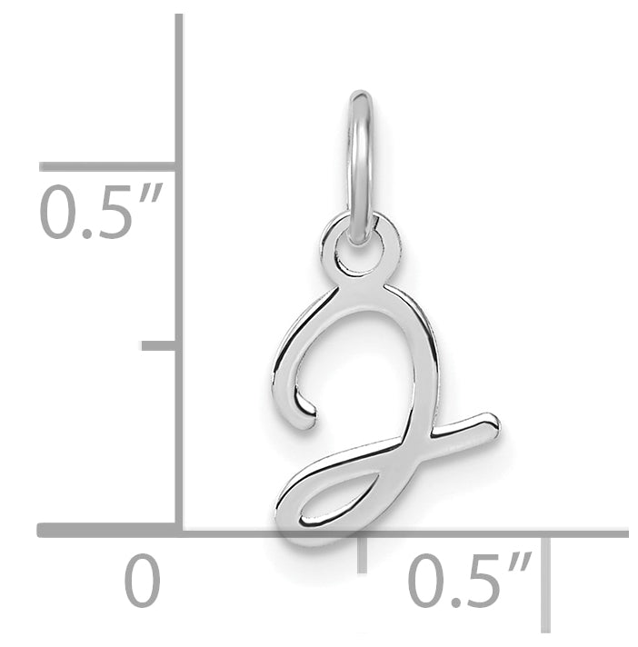 14K White Gold Uppercase Letter J Initial Charm