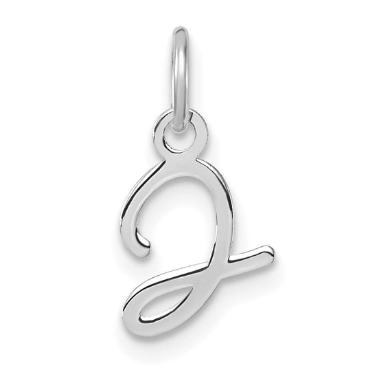 14K White Gold Uppercase Letter J Initial Charm