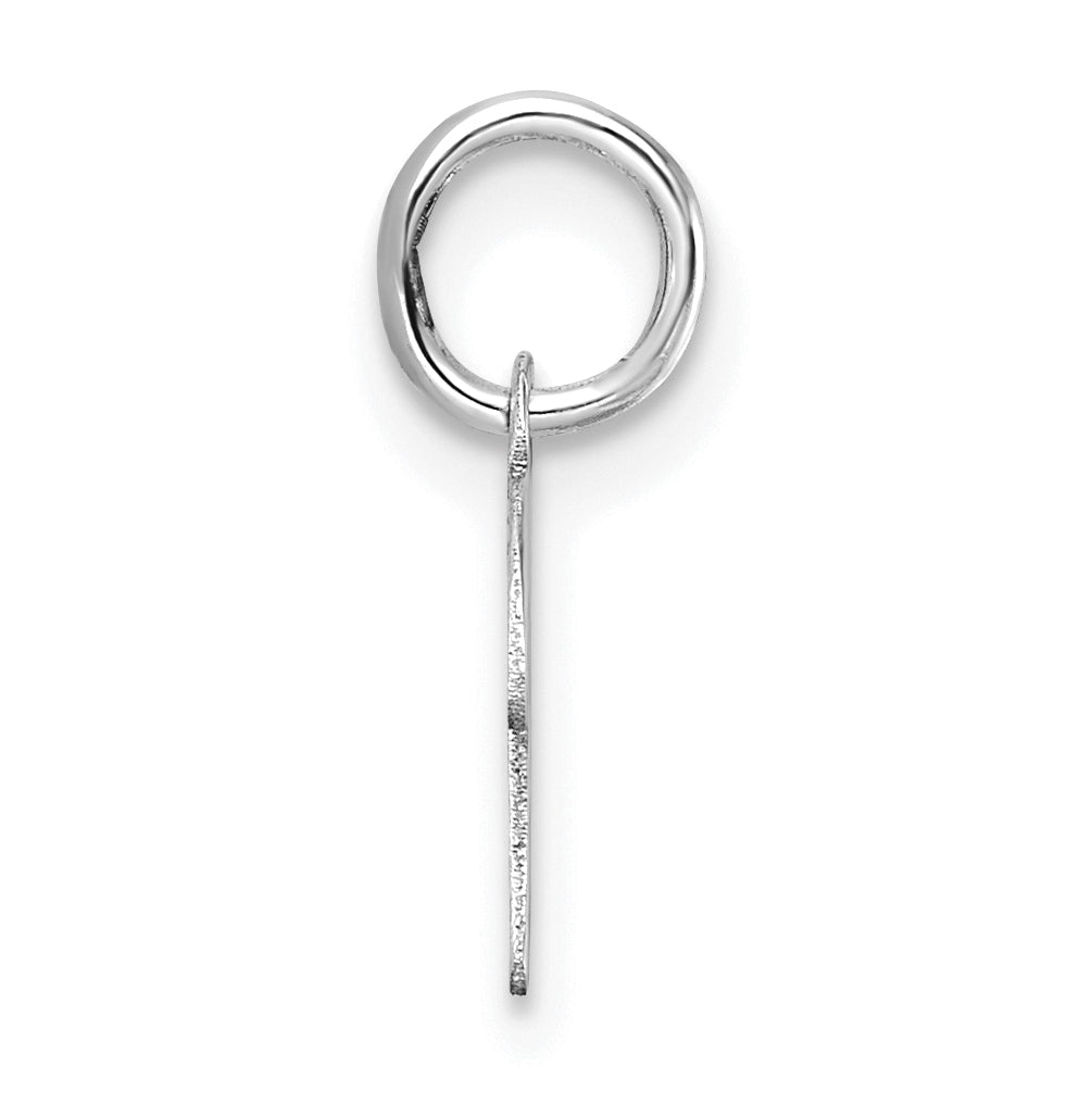 14K White Gold Uppercase Letter K Initial Charm