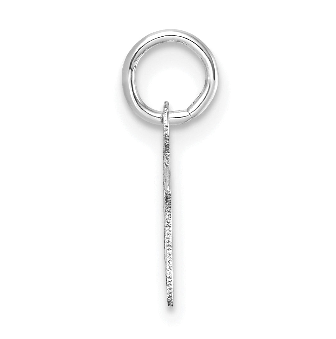 14K White Gold Uppercase Letter M Initial Charm