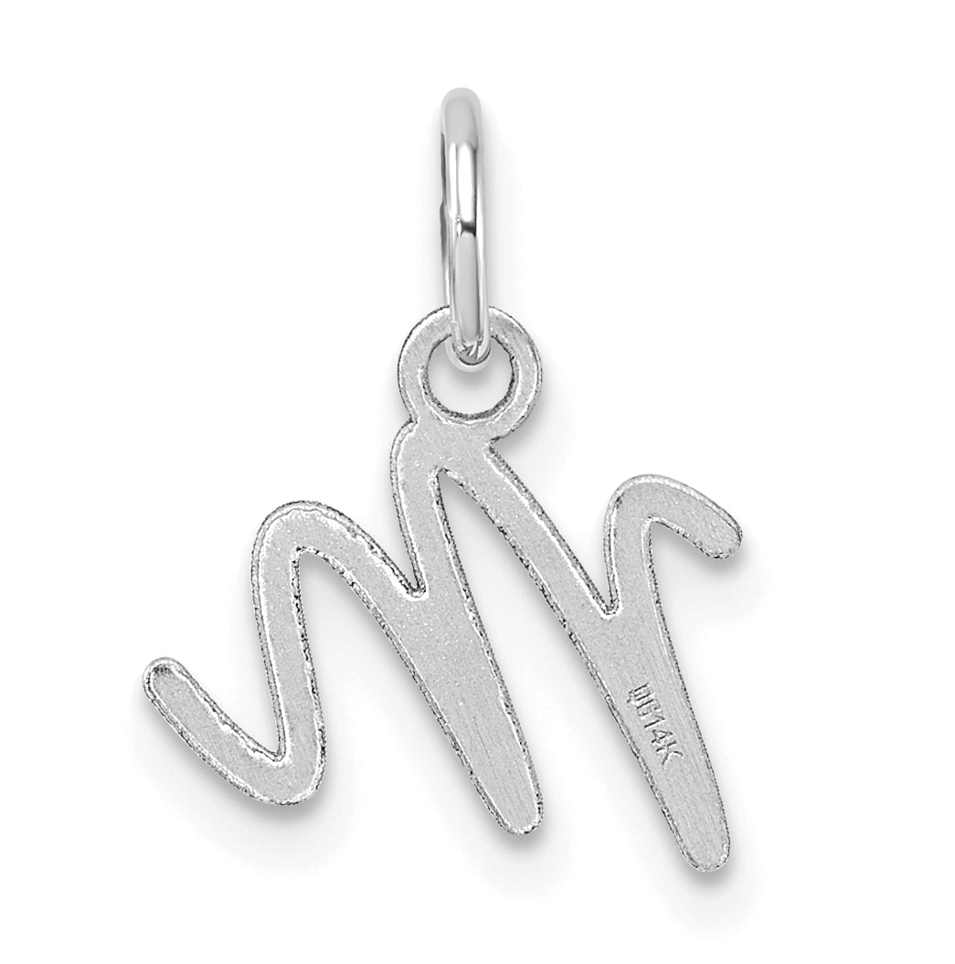 14K White Gold Uppercase Letter M Initial Charm