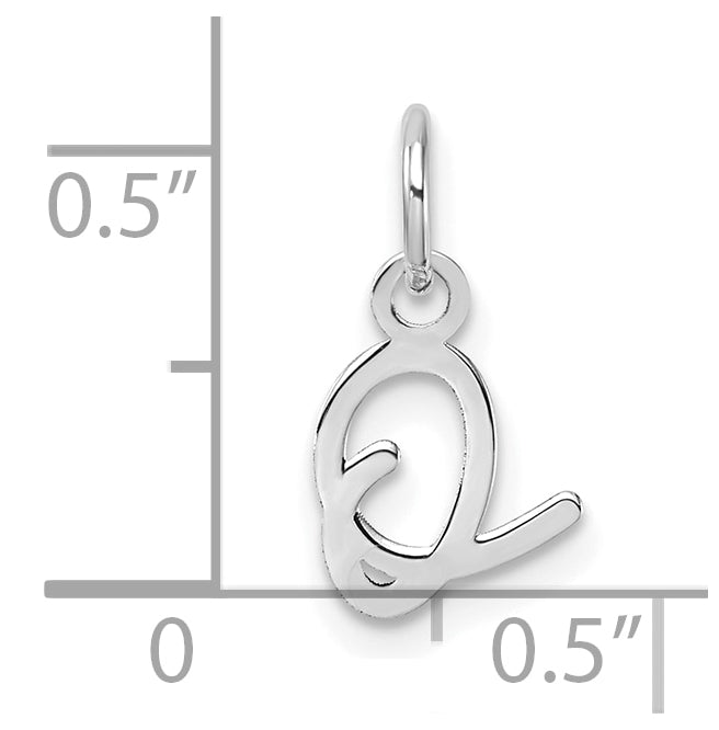 14K White Gold Uppercase Letter O Initial Charm