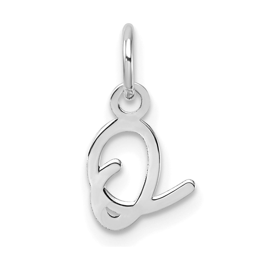 14K White Gold Uppercase Letter O Initial Charm