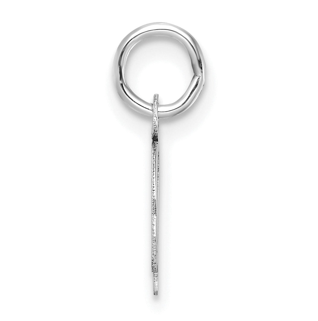 14K White Gold Uppercase Letter Q Initial Charm