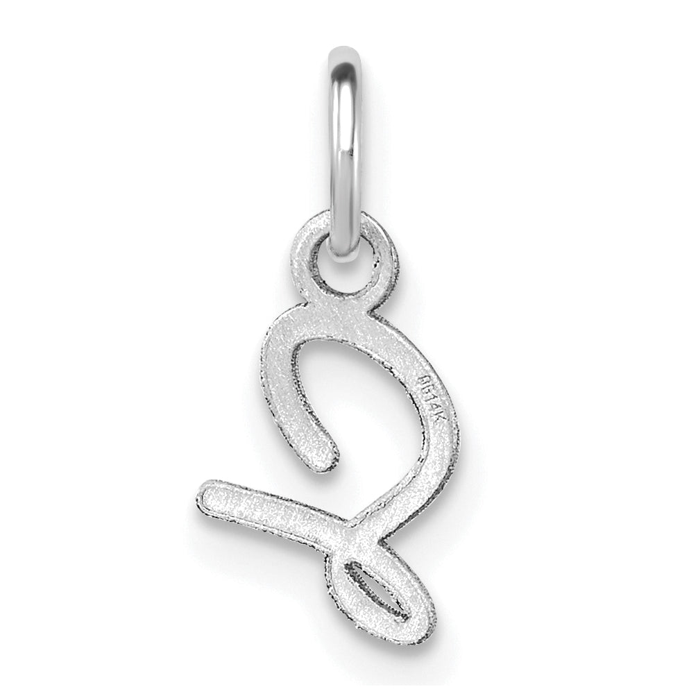 14K White Gold Uppercase Letter S Initial Charm