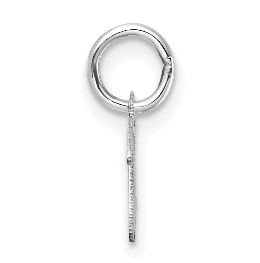 14K White Gold Uppercase Letter U Initial Charm