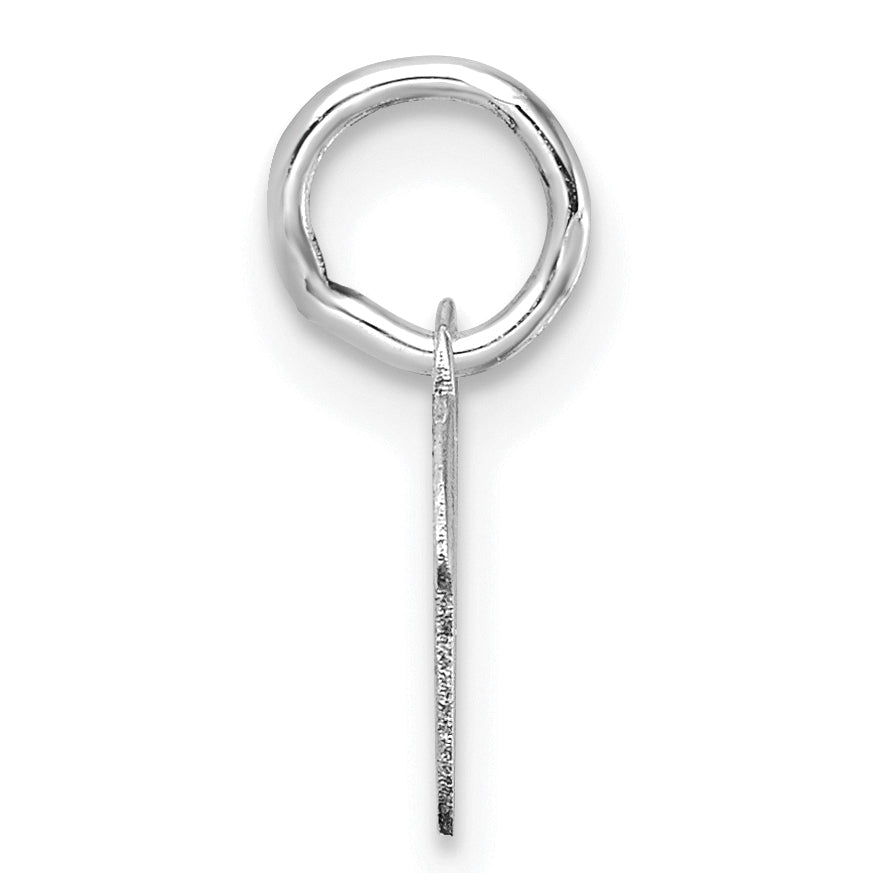 14K White Gold Uppercase Letter V Initial Charm