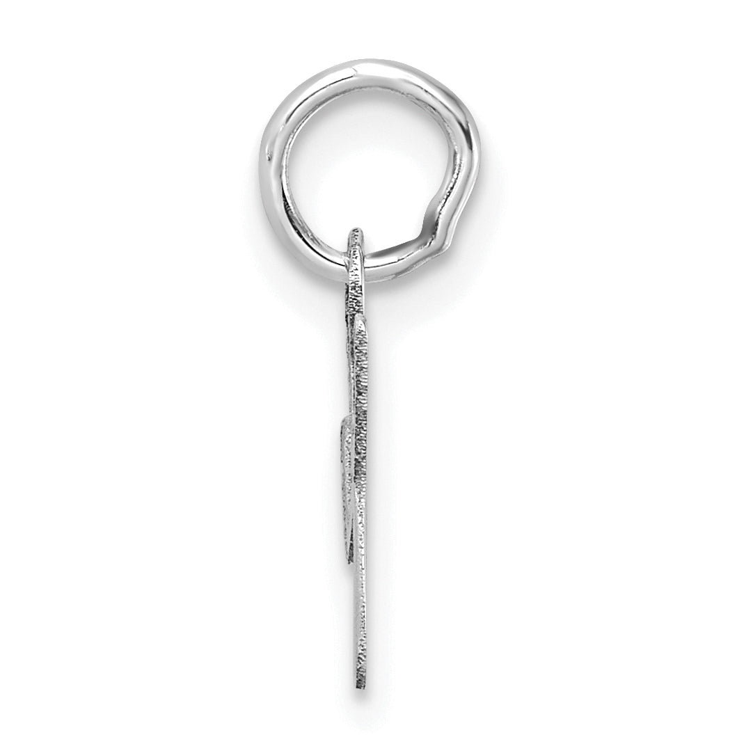 14K White Gold Uppercase Letter X Initial Charm