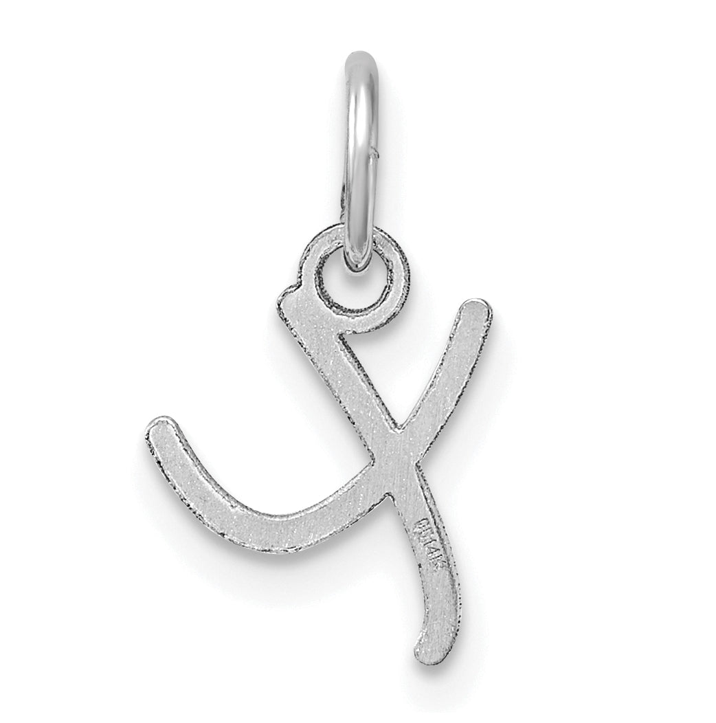 14K White Gold Uppercase Letter X Initial Charm