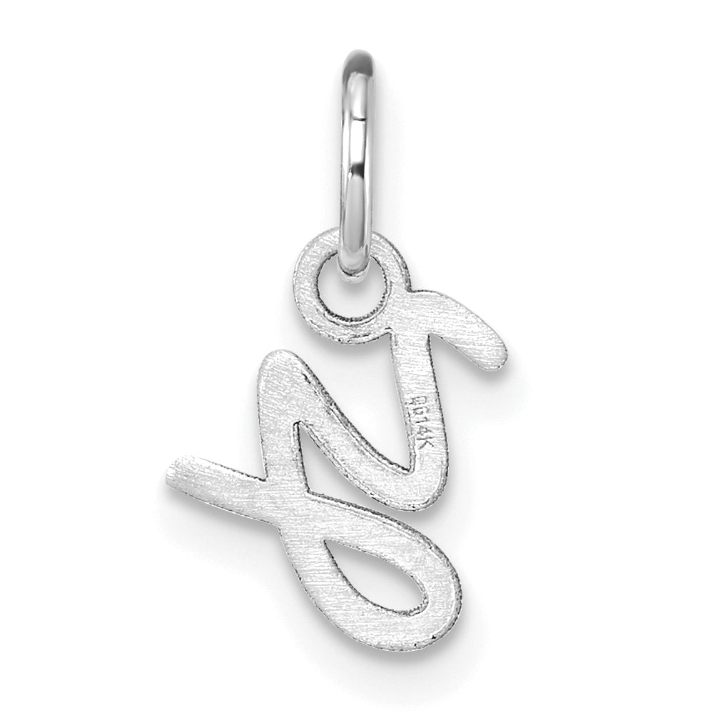 14K White Gold Uppercase Letter Y Initial Charm