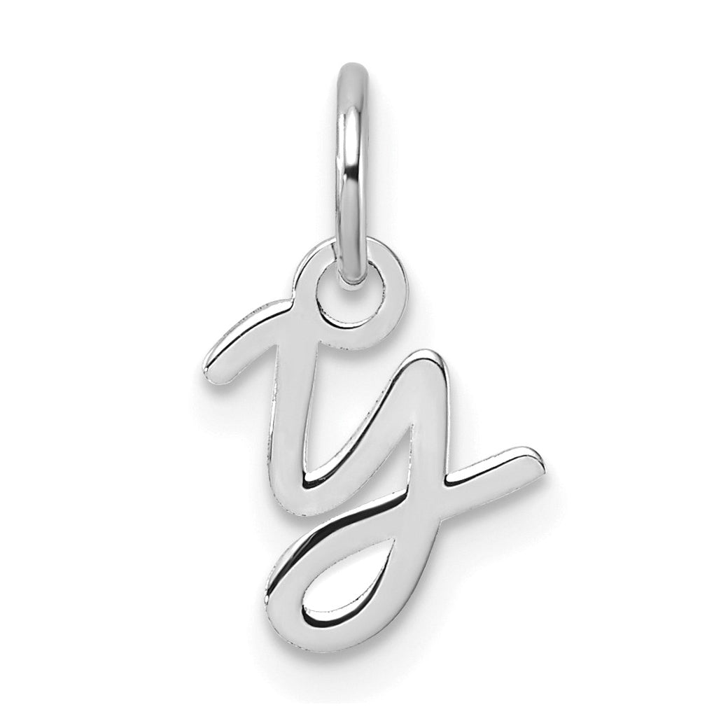 14K White Gold Uppercase Letter Y Initial Charm
