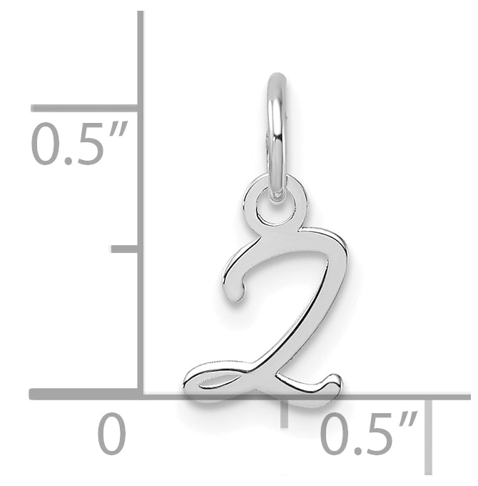 14K White Gold Uppercase Letter Z Initial Charm